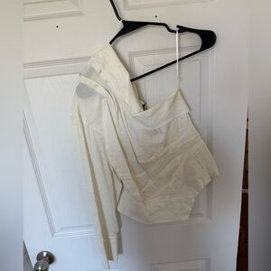 Asymmetrical Off-Shoulder Ivory Top
